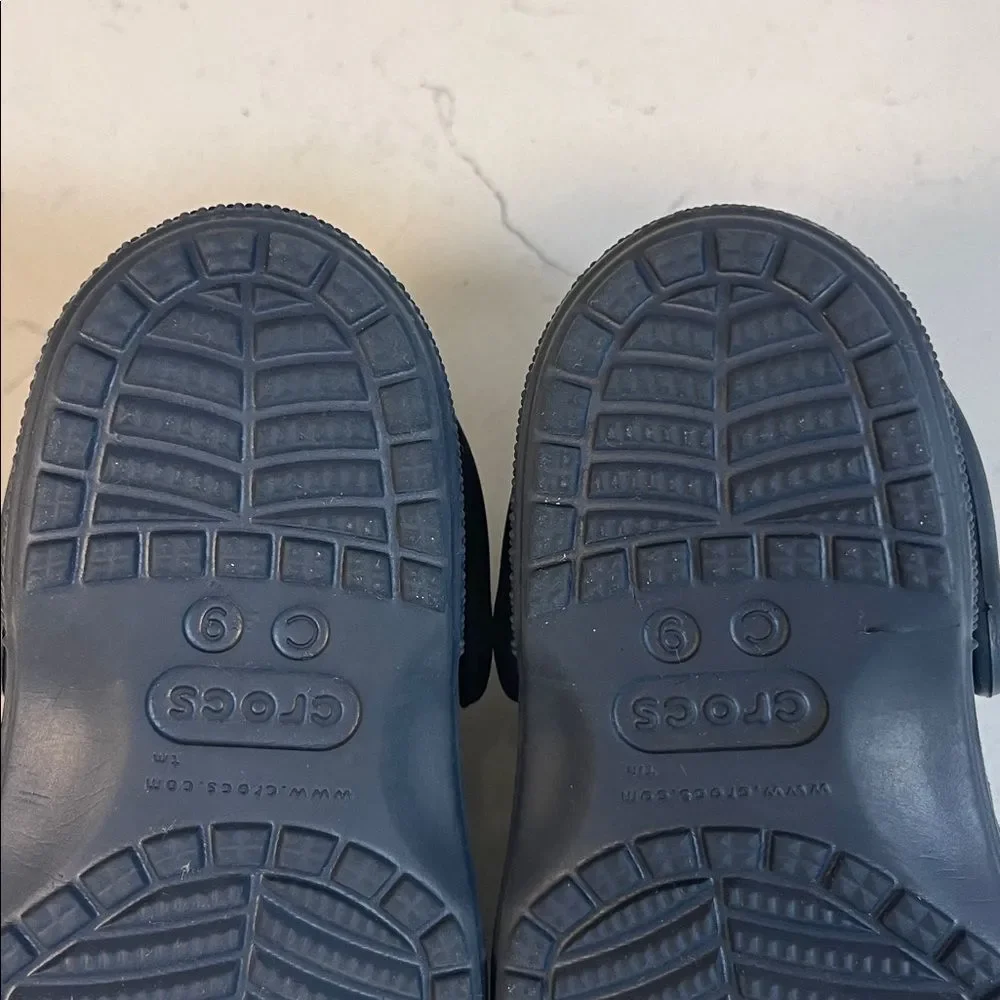 Classic Crocs Sandal Kids Navy Blue Lightweight Sandals 207537 Size 9
